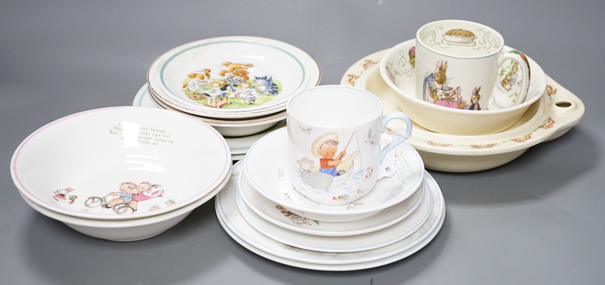 Shelley, Royal Albert and Wedgwood childs' teawares